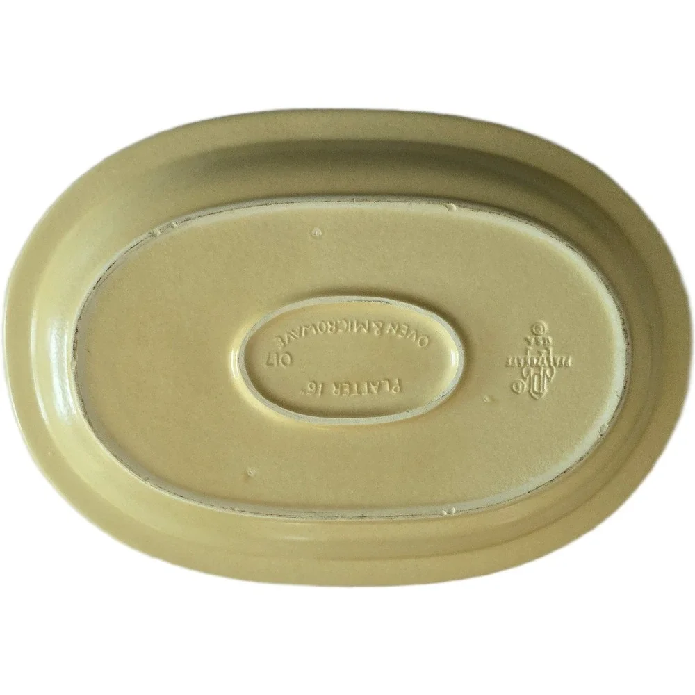 Pfaltzgraff Village Tan Brown Floral Oval Serving Platter 16 Inch Stoneware 017